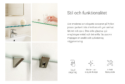 Badezimmer Glasregal mit halbdurchsichtigem Glas