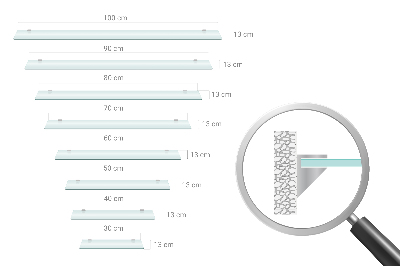 Badezimmer Glasregal mit halbdurchsichtigem Glas