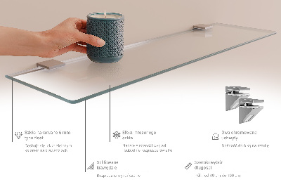 Badezimmer Glasregal mit halbdurchsichtigem Glas