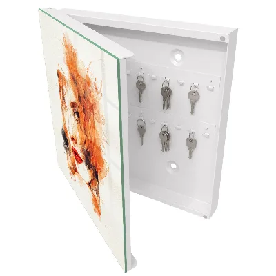 Schlüsselschrank Feminine Aquarellmalerei