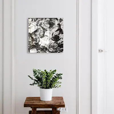 Schlüsselkasten modern Schwarz-weiße Blüten