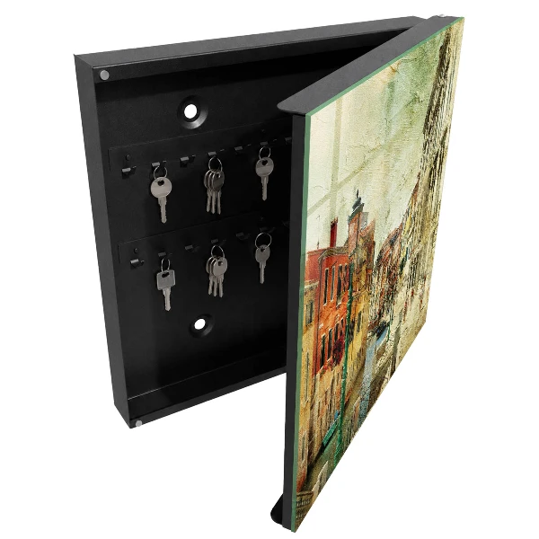 Schlüsselschrank Farbenfrohe Stadt