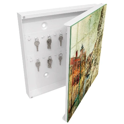 Schlüsselschrank Farbenfrohe Stadt