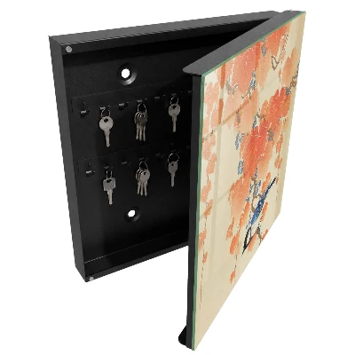 Schlüsselschrank für den Flur Vogel und Blätter
