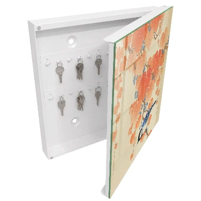 Schlüsselschrank für den Flur Vogel und Blätter
