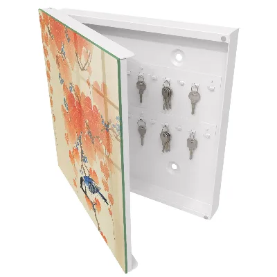 Schlüsselschrank für den Flur Vogel und Blätter