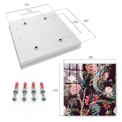 Schlüsselschrank für den Flur Blumen und Vögel