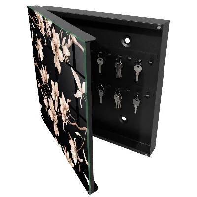 Schlüsselschrank Cremefarbene Blüten