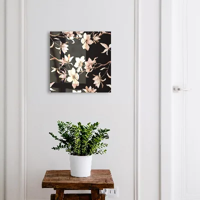 Schlüsselschrank Cremefarbene Blüten