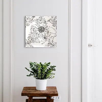 Schlüsselschrank für den Flur Schwarz-weiße Blüten