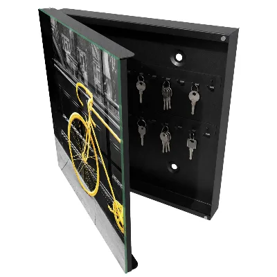 Schlüsselkasten modern Gelbes Fahrrad