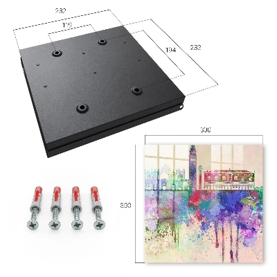 Schlüsselschrank für den Flur Urbane Aquarellmalerei