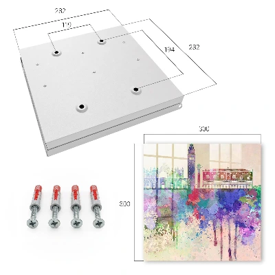 Schlüsselschrank für den Flur Urbane Aquarellmalerei