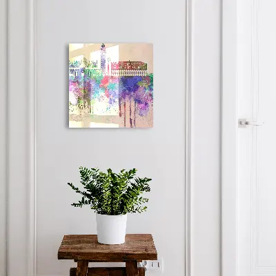 Schlüsselschrank für den Flur Urbane Aquarellmalerei