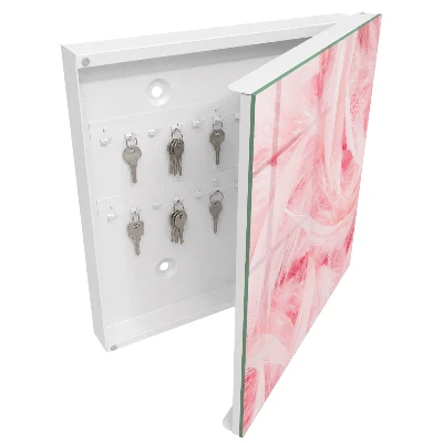 Schlüsselschrank für den Flur Rosa Federn