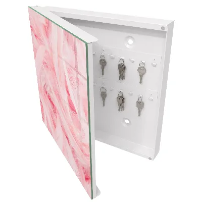 Schlüsselschrank für den Flur Rosa Federn