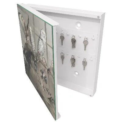 Schlüsselschrank Vögel auf einem Felsen