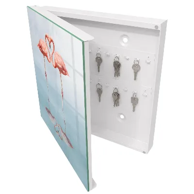 Schlüsselschrank für den Flur Flamingos lieben