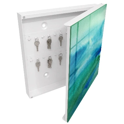 Schlüsselkasten modern Aquarellblau