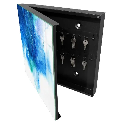 Schlüsselkasten modern Blaue Wellen
