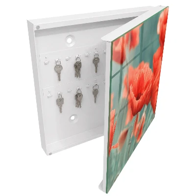 Schlüsselkasten modern Rote Mohnblumen