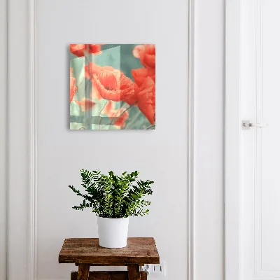 Schlüsselkasten modern Rote Mohnblumen