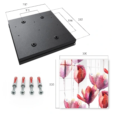 Schlüsselschrank Aquarell-Tulpen