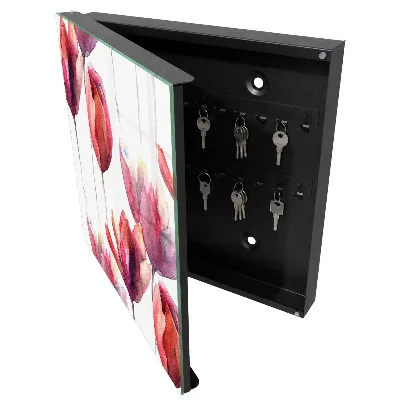Schlüsselschrank Aquarell-Tulpen
