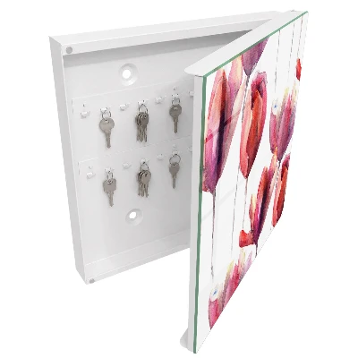 Schlüsselschrank Aquarell-Tulpen