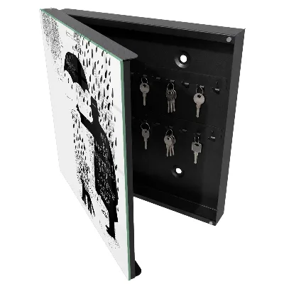 Schlüsselkasten modern Schwarze Silhouette