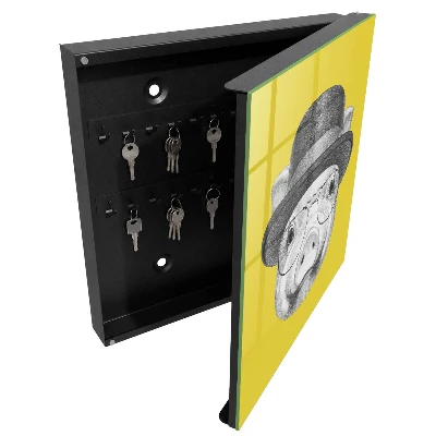 Schlüsselkasten modern Glückliches kleines Schweinchen