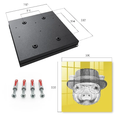 Schlüsselkasten modern Glückliches kleines Schweinchen
