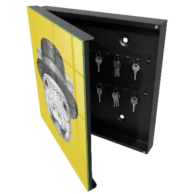 Schlüsselkasten modern Glückliches kleines Schweinchen