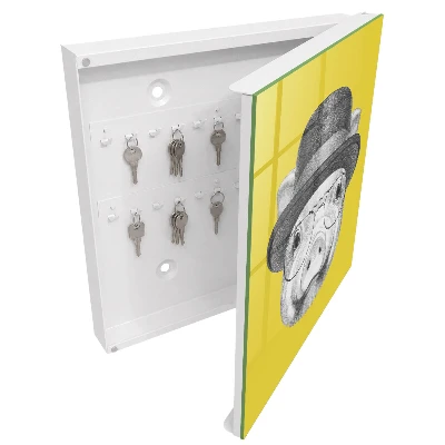 Schlüsselkasten modern Glückliches kleines Schweinchen