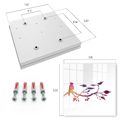 Schlüsselschrank Ein Ast mit einem Vogel