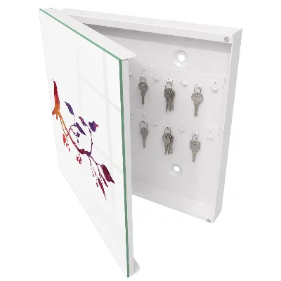 Schlüsselschrank Ein Ast mit einem Vogel