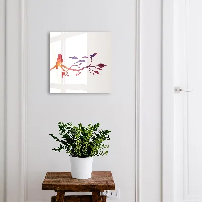 Schlüsselschrank Ein Ast mit einem Vogel