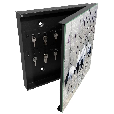 Schlüsselschrank für den Flur Kraniche und Schilf