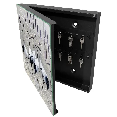 Schlüsselschrank für den Flur Kraniche und Schilf