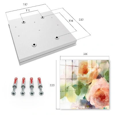 Schlüsselschrank Aquarellblumen