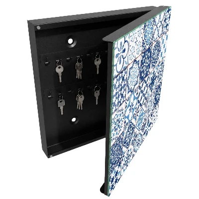 Schlüsselschrank mit Motiv blaue Fliesen