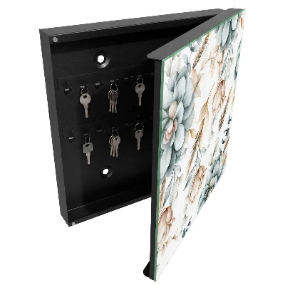 Schlüsselschrank mit Aquarellblumen-Motiv