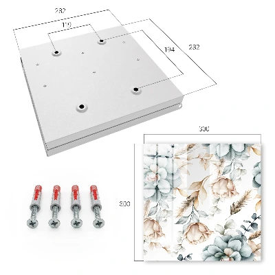 Schlüsselschrank Aquarellblumen