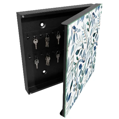 Schlüsselschrank für den Flur mit Pflanzen-Aquarell-Motiv