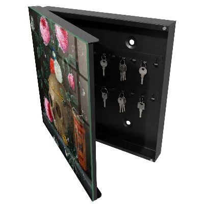 Schlüsselkasten modern Totenkopf und Blumen