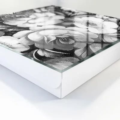 Schlüsselschrank Monochromatische Blumen