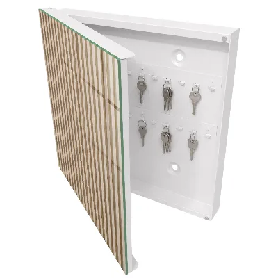 Schlüsselschrank beige Linien