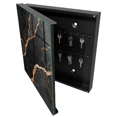 Schlüsselschrank Schwarzer und orangefarbener Stein