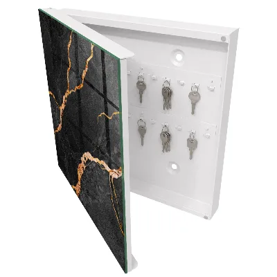 Schlüsselschrank Schwarzer und orangefarbener Stein