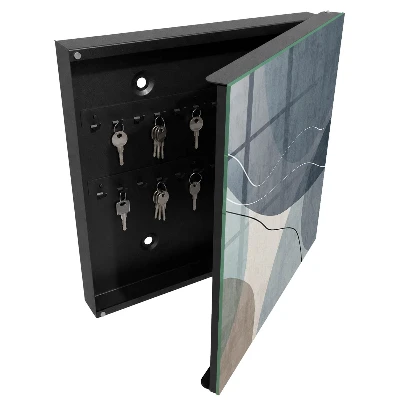 Schlüsselschrank mit Motiv blaue Abstraktion